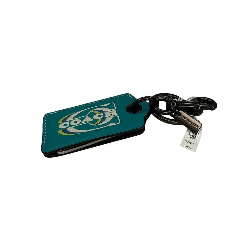 Coach Bottle Opener Key Fob With Coach Stamp Teal